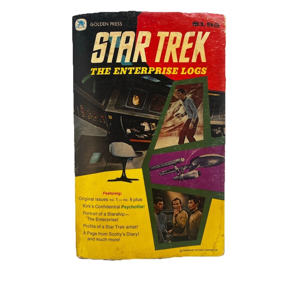 Golden Press Star Trek The Enterprise Logs Books OS Yellow Fair Vintage Comic
